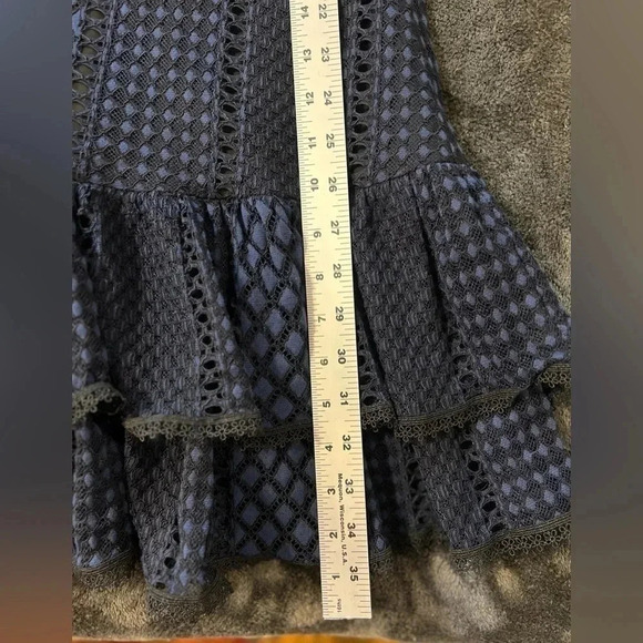 Jay Godfrey Ruffle Lace Dress black and dark blue size 10 excellent condtion - Picture 13 of 14